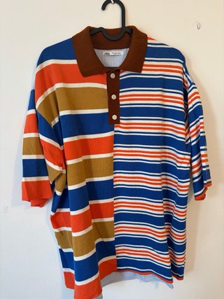 Polo Zara Rayas Talla M Oversize