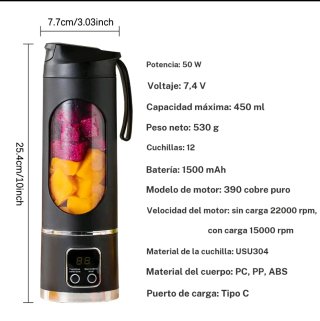 Exprimidor portátil sin cables