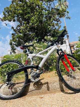 Bicicleta de montaña grande 26 plateada