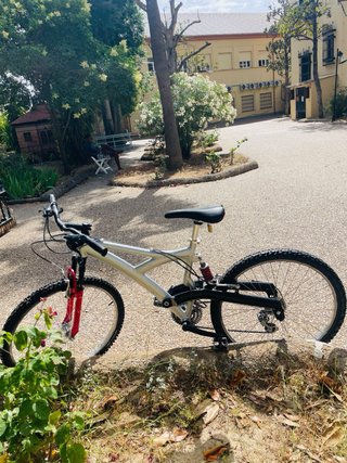 Bicicleta de montaña grande 26 plateada