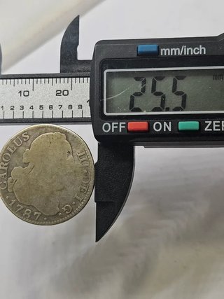 Moneda 2 Reales Plata 1787 Carlos III