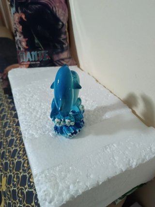 Figura Delfines Familia 11cm adorno acuario pecera