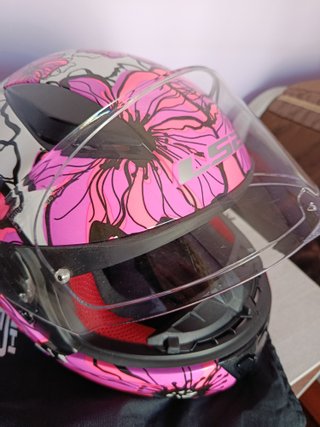 Casco de moto con diseño floral Talla XS