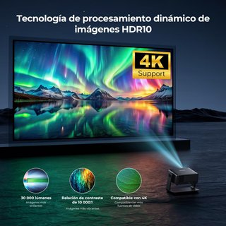 Proyector portátil 4K compatible Netflix WiFi