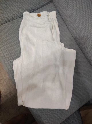 Pantalón de lino blanco