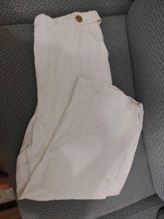 Pantalón de lino blanco