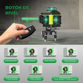 Nivel láser autonivelante 360° 16 líneas 4D