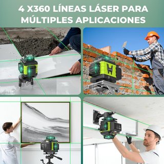 Nivel láser autonivelante 360° 16 líneas 4D