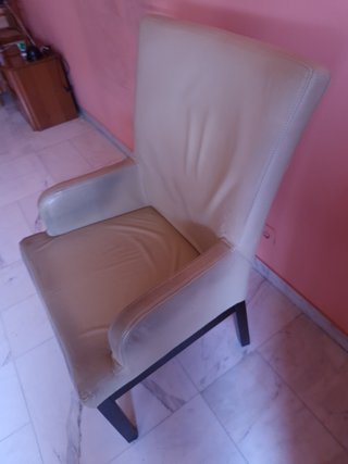 Poltrona in pelle  bianco panna - USATA