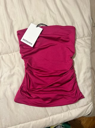 Top tubo Bershka rosa fucsia talla XS nuevo