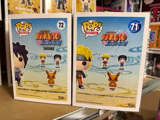 2 Funko Pop Naruto Shippuden Sasuke 72 y Naruto 71