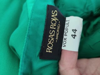 Vestido seda y chal Rosas Rojas Talla M/38