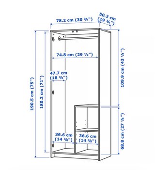 Armario IKEA BRIMNES blanco 2 puertas