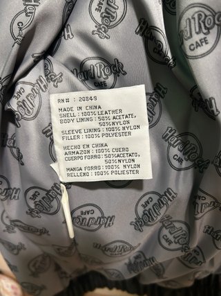 Chaqueta Cuero Vintage Hard Rock Miami