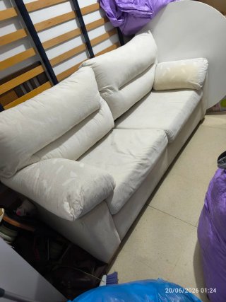 Sofá cama 135cm tela beige