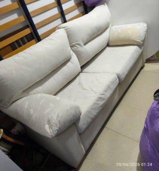 Sofá cama 135cm tela beige