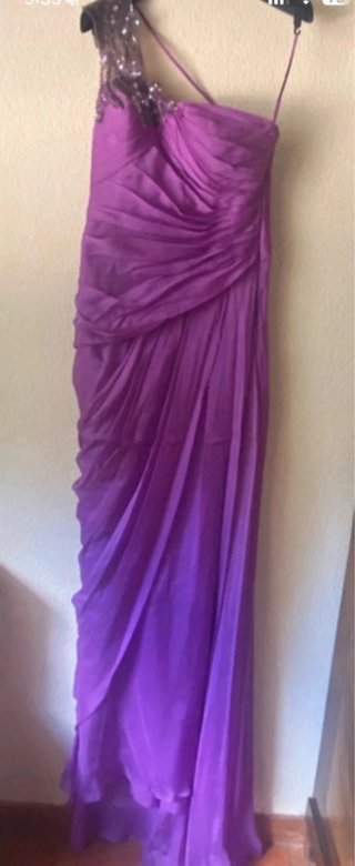 Vestido de noche seda drapeado hecho en España