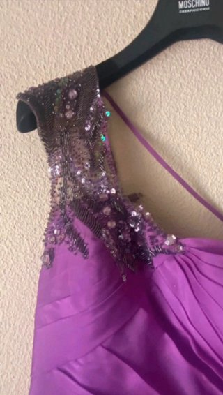 Vestido de noche seda drapeado hecho en España