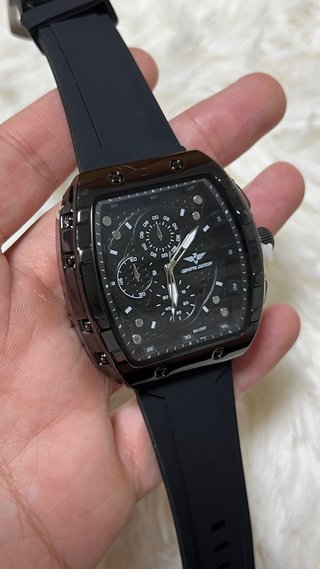 Reloj Techno Time Negro y Plateado