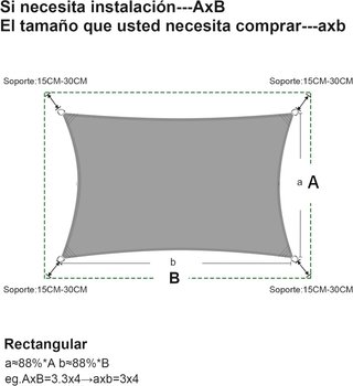 SUNNY GUARD Toldo Vela Sombra Impermeable 3x5m