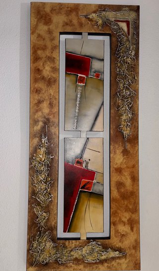 Cuadro moderno madera y metal