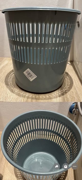 Cesta de basura gris de plástico