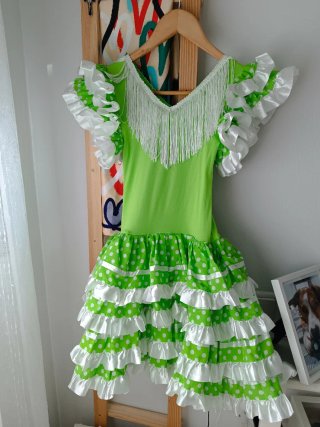Vestido Sevillana niña talla para 4/6 años