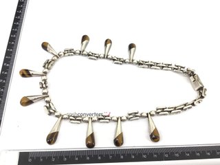 collar plata 925mm con piedra 15cm