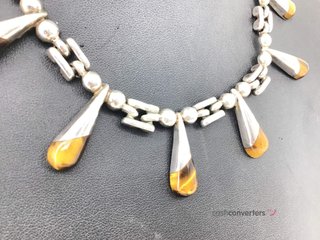 collar plata 925mm con piedra 15cm