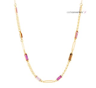 collar oro 18k con piedra 22cm
