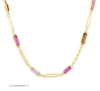 collar oro 18k con piedra 22cm