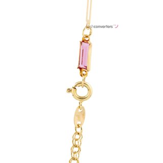 collar oro 18k con piedra 22cm