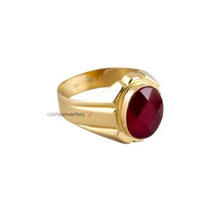 sello oro 18k con piedra con espinela