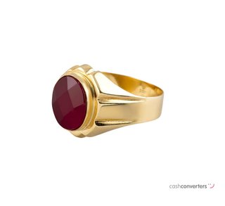 sello oro 18k con piedra con espinela