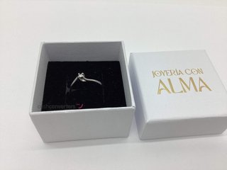 anillo oro 18k con piedra con diamante