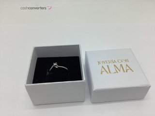 anillo oro 18k con piedra con diamante