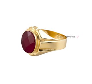 sello oro 18k con piedra con espinela