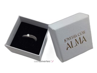 anillo oro 18k con piedra con diamante