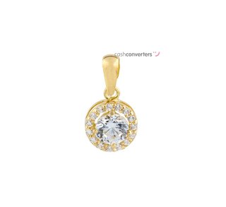 colgante oro 18k con piedra con circonita