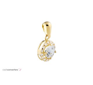 colgante oro 18k con piedra con circonita