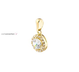 colgante oro 18k con piedra con circonita