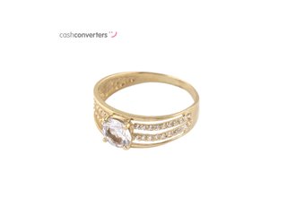 anillo oro 18k con piedra con circonita
