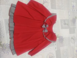 Vestido rojo niña con volantes