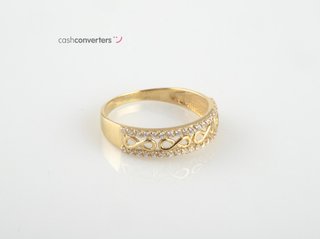 anillo oro 18k con piedra con circonita t. 14 (17,2 mm)