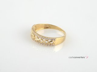 anillo oro 18k con piedra con circonita t. 14 (17,2 mm)