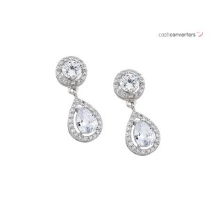 pendientes oro 18k con piedra con circonita
