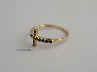anillo oro 18k con piedra con circonita