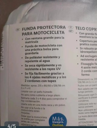 Funda Protectora Moto Talla L