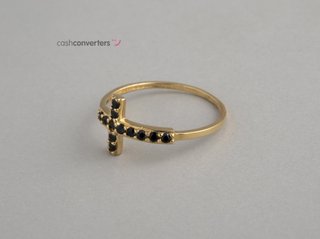 anillo oro 18k con piedra con circonita