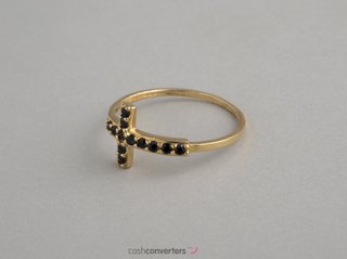 anillo oro 18k con piedra con circonita